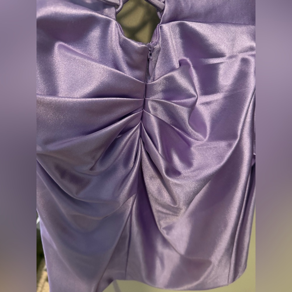 Ed Young Lavender Satin Corset Mini Dress - Picture 5 of 12